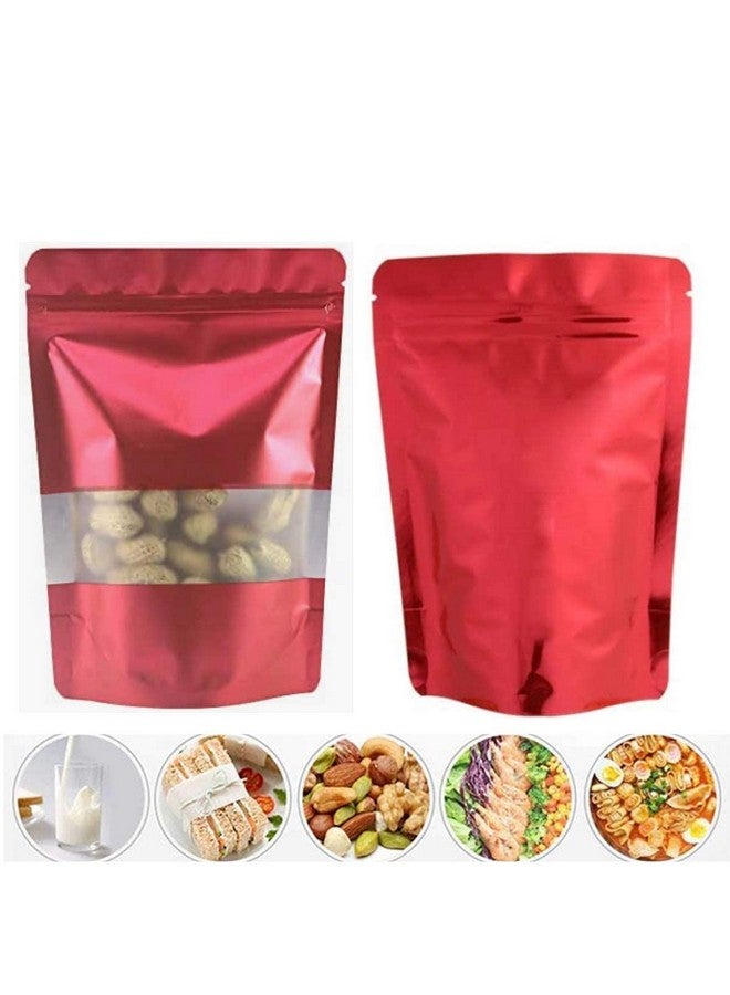 Deera Stand Up Ziplock Reusable Airtight Polyester Storage Pouch (Matte Red)(160mmX230mm)(Pack of 50) - Image 3