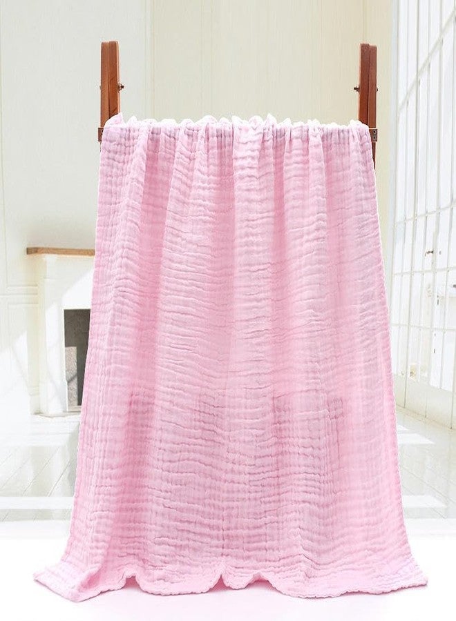 ZAPLES Organic 100% Muslin Cotton Baby Bath Towel Super Absorbent Extra Soft Muslin Bath Towel for Infants, New Born Babies and Toddlers Boys and Girls - 105x105 cm (Pink) - Image 4