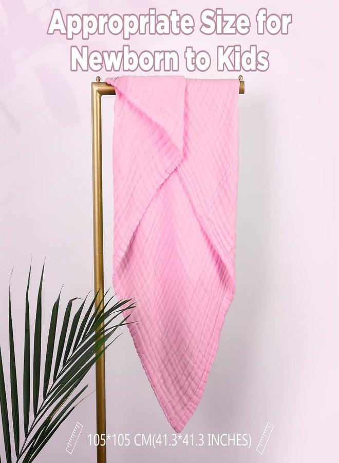 ZAPLES Organic 100% Muslin Cotton Baby Bath Towel Super Absorbent Extra Soft Muslin Bath Towel for Infants, New Born Babies and Toddlers Boys and Girls - 105x105 cm (Pink) - Image 2