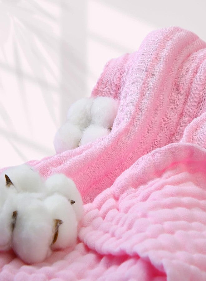 ZAPLES Organic 100% Muslin Cotton Baby Bath Towel Super Absorbent Extra Soft Muslin Bath Towel for Infants, New Born Babies and Toddlers Boys and Girls - 105x105 cm (Pink) - Image 5