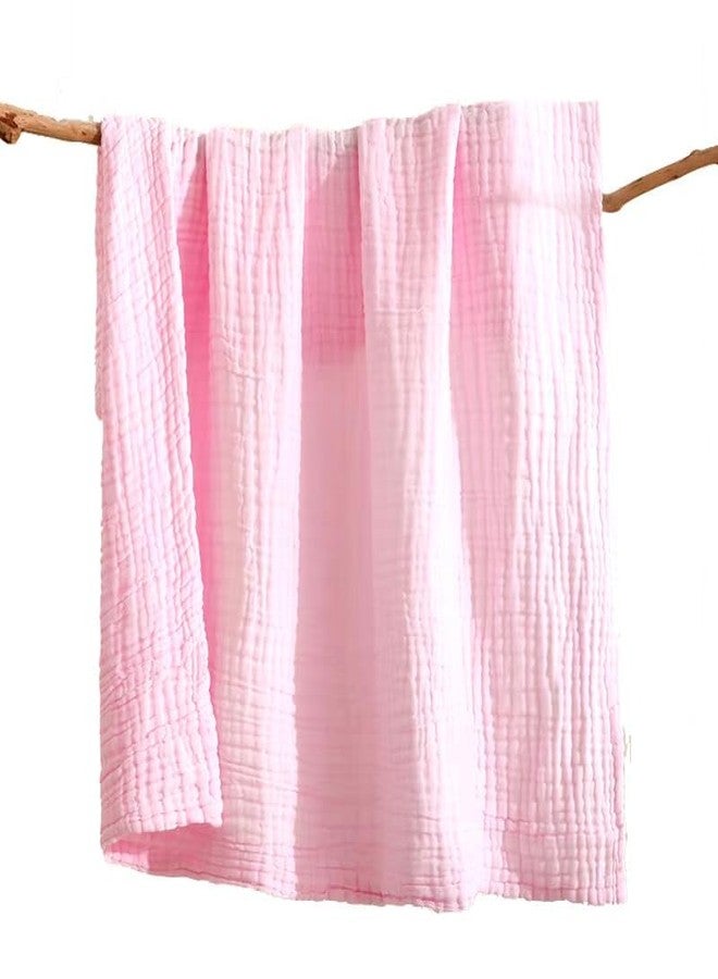 ZAPLES Organic 100% Muslin Cotton Baby Bath Towel Super Absorbent Extra Soft Muslin Bath Towel for Infants, New Born Babies and Toddlers Boys and Girls - 105x105 cm (Pink) - Image 1