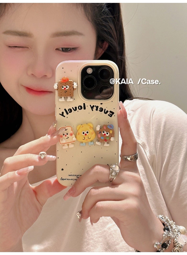 NIBEMINENT 3D Cartoon Cookie Protective TPU Case Cover For iPhone 16