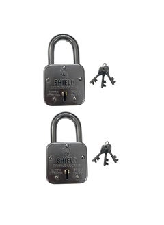 KI SHIELD KI SHIELD Square PAD Lock 70MM ATOOT Square Pad Lock Hardened Shackle Corrosion Resistant 10 Levers 3 Keys Riveted Extra Strong Body Durable Long Life Pack of 4 with One Lock Free  - Image 2