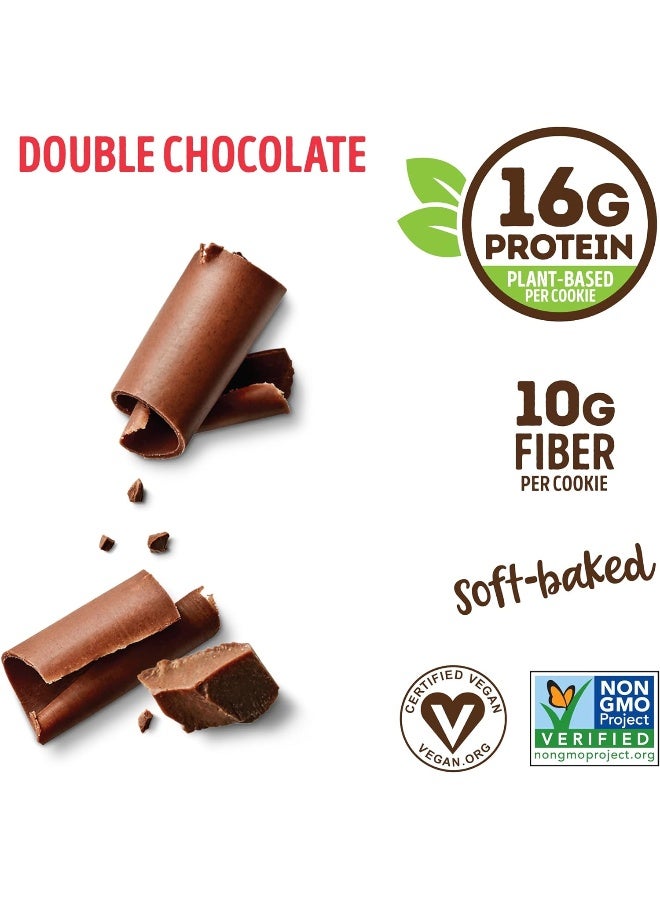 LENNY & LARRY'S البسكويت الكامل، شوكولاتة مزدوجة، مخبوزة ناعمة، 16 جرام بروتين نباتي، نباتية، غير معدلة وراثيًا، بسكويت 4 أونصات (عبوة من 12) - Image 2