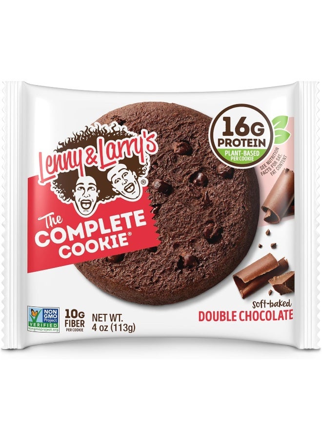 LENNY & LARRY'S البسكويت الكامل، شوكولاتة مزدوجة، مخبوزة ناعمة، 16 جرام بروتين نباتي، نباتية، غير معدلة وراثيًا، بسكويت 4 أونصات (عبوة من 12) - Image 3