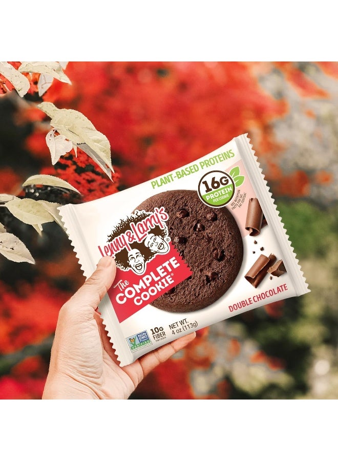 LENNY & LARRY'S البسكويت الكامل، شوكولاتة مزدوجة، مخبوزة ناعمة، 16 جرام بروتين نباتي، نباتية، غير معدلة وراثيًا، بسكويت 4 أونصات (عبوة من 12) - Image 4