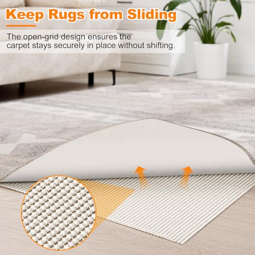 Songrey Non-Slip Rug Pad Gripper 2x3 FT, Extra Thick Carpet Pads for Hard Surfaces, Prevents Sliding and Secures Rugs, Provides Floor Protection with Comfort Cushioning - Image 5