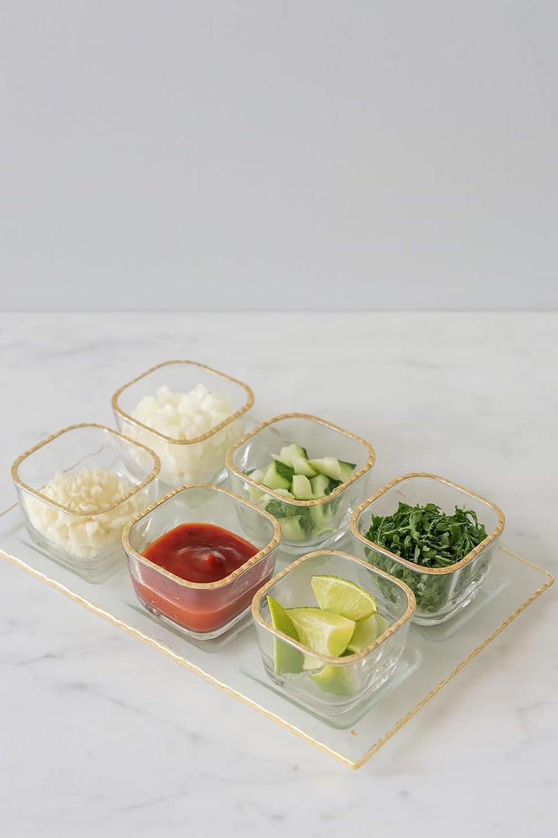 بي آند دي بي & دي صينية زجاجية  مع مجموعة من 6 أكواب - Image 2