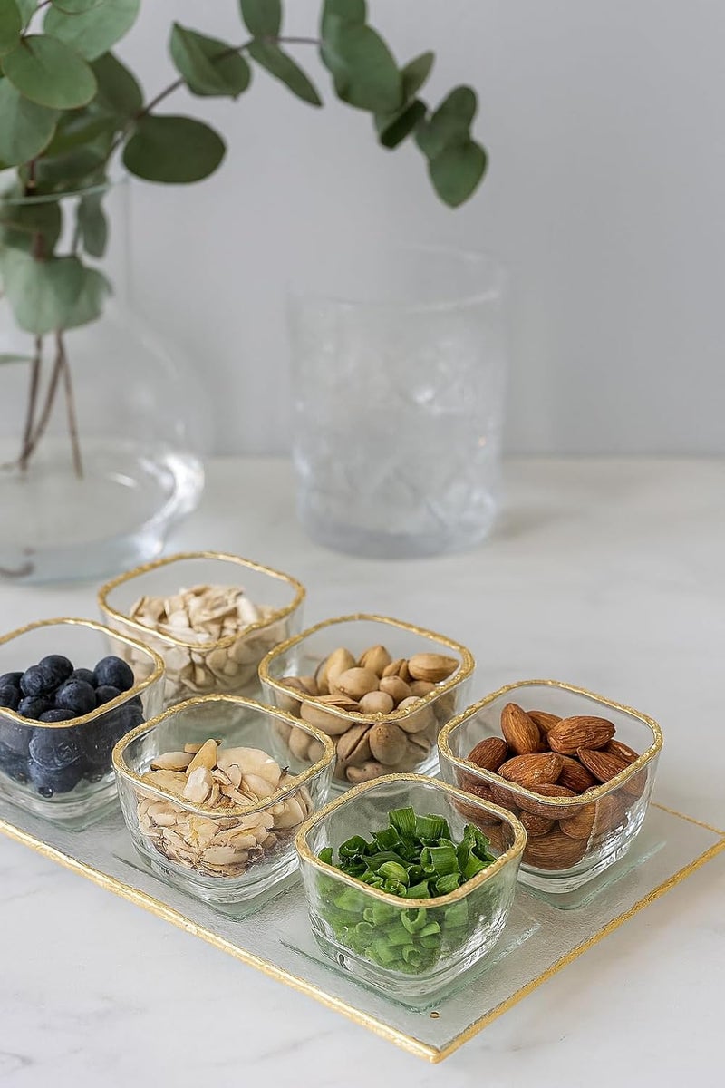 بي آند دي بي & دي صينية زجاجية  مع مجموعة من 6 أكواب - Image 1