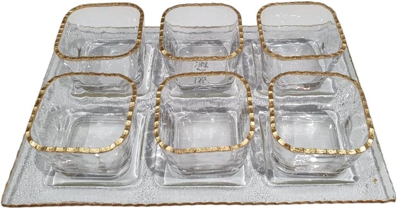 بي آند دي بي & دي صينية زجاجية  مع مجموعة من 6 أكواب - Image 3