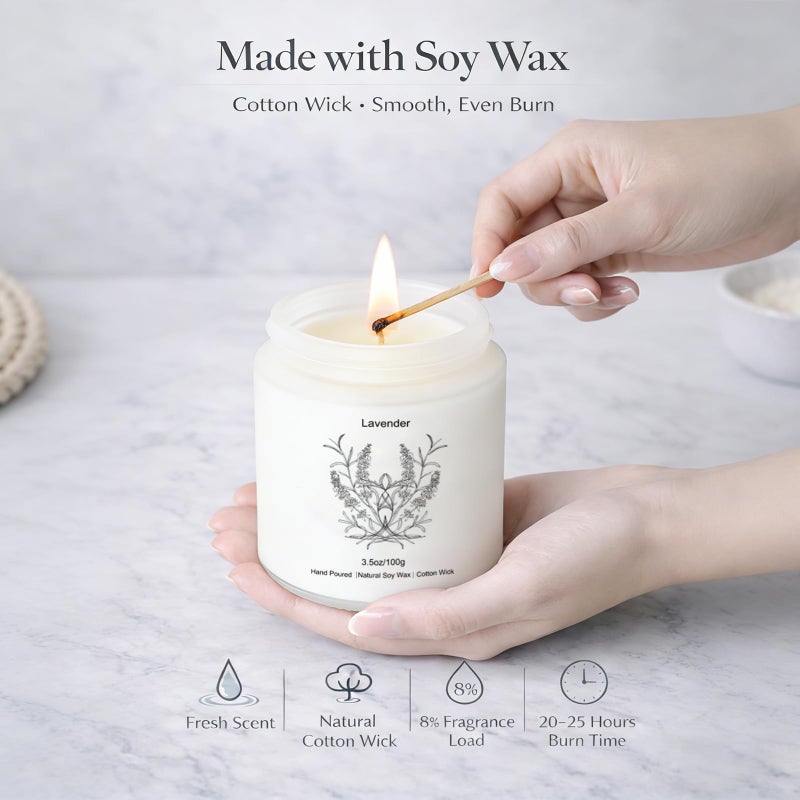 YINUO LIGHT Scented Candles for Home, 8 Pack Soy Wax Gift Set for Women, Aromatherapy Candles, Lavender, Vanilla, Eucalyptus Mint, Ocean - Image 3