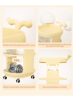 Arabest Baby Diaper Cart with Wheels and Handle 4 Tier Rolling Cart Diaper Organizer with Hanging Diaper Stacker Nursery Caddy Baby Organizer for Storage Baby Clothes, Wipes, Bibs, Changing Table Mats  - Image 2