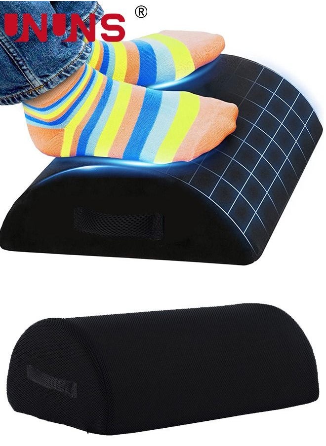 UNUNS Foot Rest Cushion,Portable Office Foot Rest Under Desk,With Non-slip Angled Half Cylinder Design For Office,Black  - Image 1