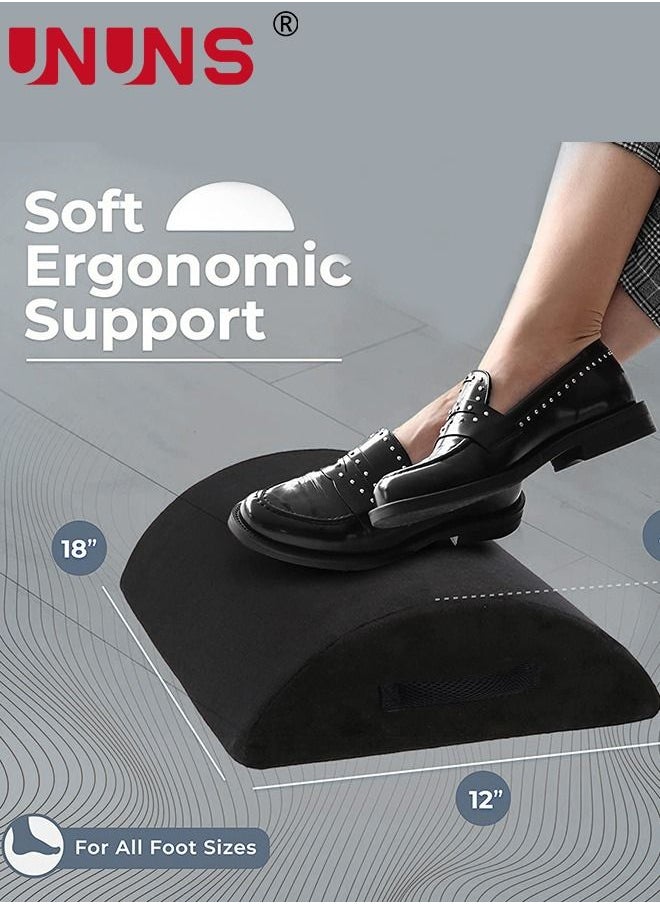 UNUNS Foot Rest Cushion,Portable Office Foot Rest Under Desk,With Non-slip Angled Half Cylinder Design For Office,Black  - Image 5