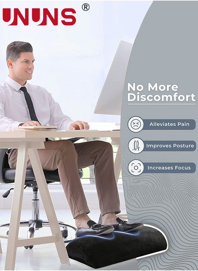 UNUNS Foot Rest Cushion,Portable Office Foot Rest Under Desk,With Non-slip Angled Half Cylinder Design For Office,Black  - Image 2