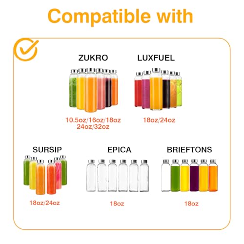 Zukro Water Bottles Replacement Rubber Lids with Straw Hole, Silicone Cap for Luxfuel/Epica/Sursip 10oz/18oz/24oz Glass Bottles With Mouth Opening 1.49 Inch, Press-in Fit, BPA Free, 3 Pack - Image 3