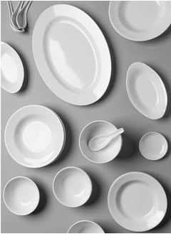 Bin Shihon Melamine Dinner Set 40 Pieces For 6 People White Microwave And Dishwasher Safe  - Image 2