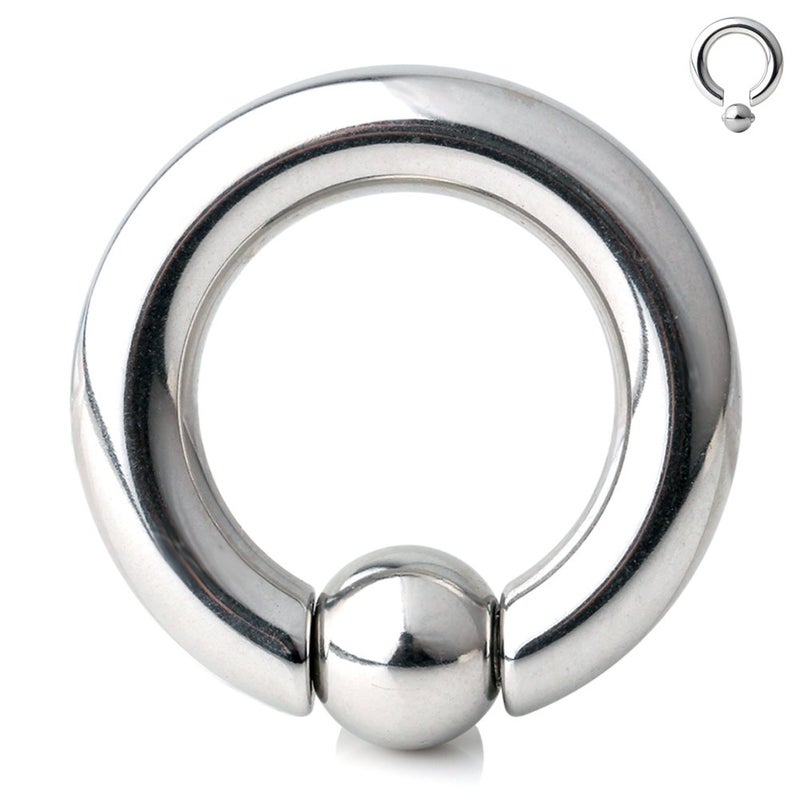 Ruifan 316L Surgical Steel Spring Action Captive Bead Ring CBR 6G 1/2 Inch - Image 2