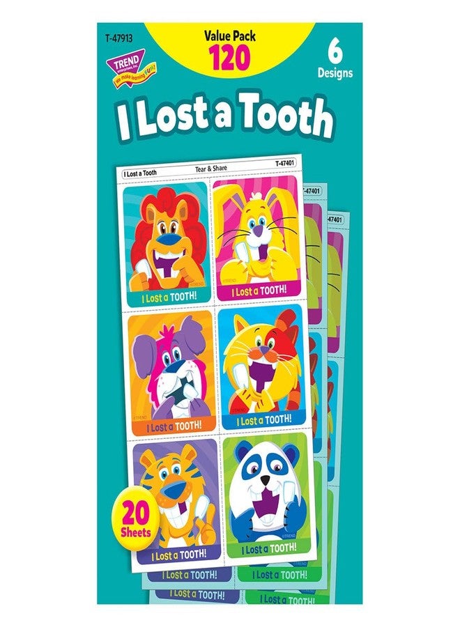 Trend I Lost A Tooth Tear & Share Stickers® Value Pack, 120 Seals/Pack - Spread Sticker Joy! - Image 1