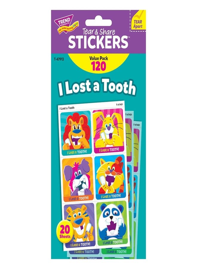 Trend I Lost A Tooth Tear & Share Stickers® Value Pack, 120 Seals/Pack - Spread Sticker Joy! - Image 3