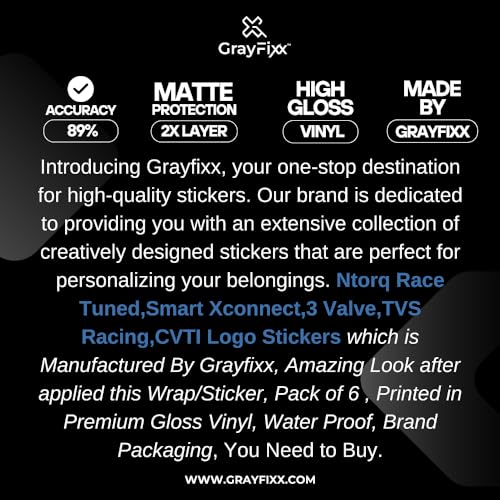 Grayfixx Ntorq RTFi, CVTIRE, Xconnect Sticker, 3Valve | Printed in Premium Gloss Vinyl, Waterproof, Precut Sticker - Image 3
