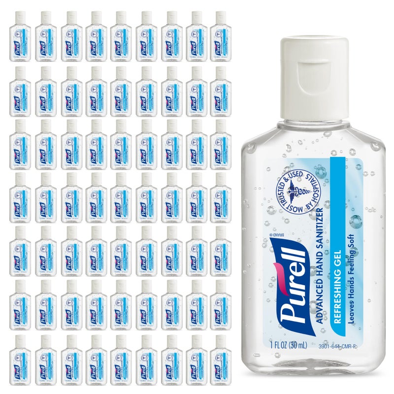 Purell Advanced Hand Sanitizer Refreshing Gel Clean Scent 1 fl oz Travel Size flipCap Bottle Pack of 72 390172CMR - Image 2
