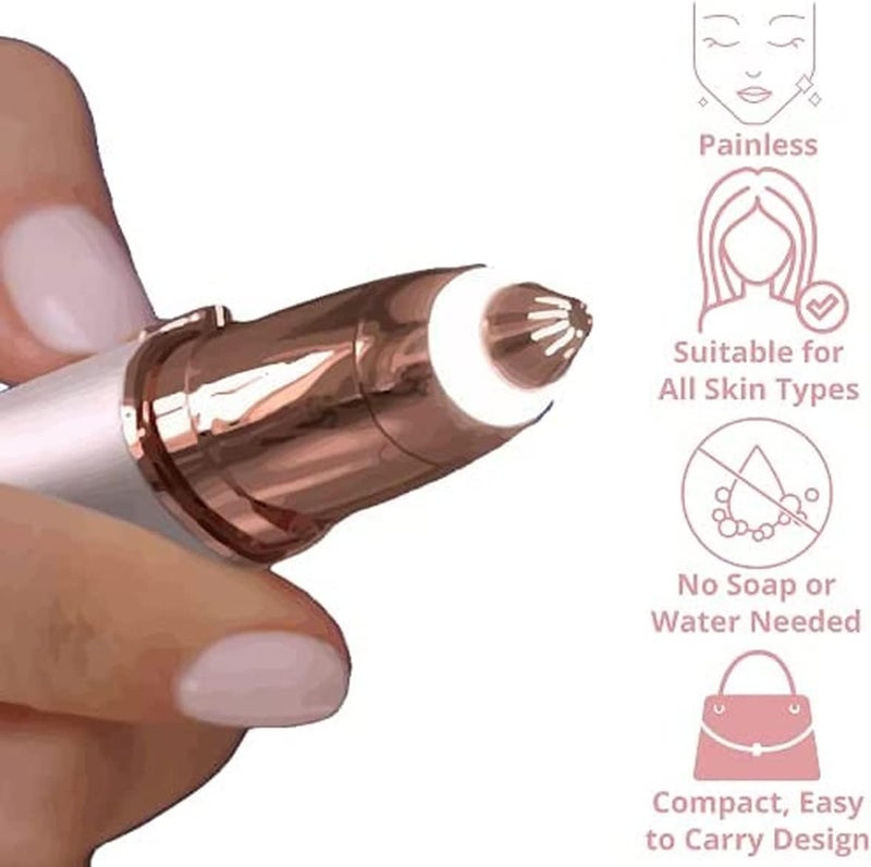 MARK STORE Eyebrow Trimmer & Facial Hair Removal, 2 in 1 Eyebrow Razor and Hair Remover, Rechargeable Painless Razors for Face Peach Fuzz, Eyebrow, Lips, Body, Chin, Arms, with Built-in LED Light (White Pencil) - Image 3
