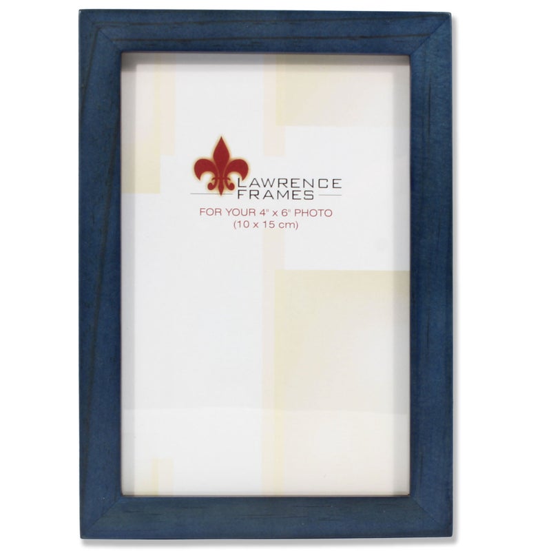 Lawrence Frames Blue Wood Picture Frame  Gallery Collection  4 by 6-Inch