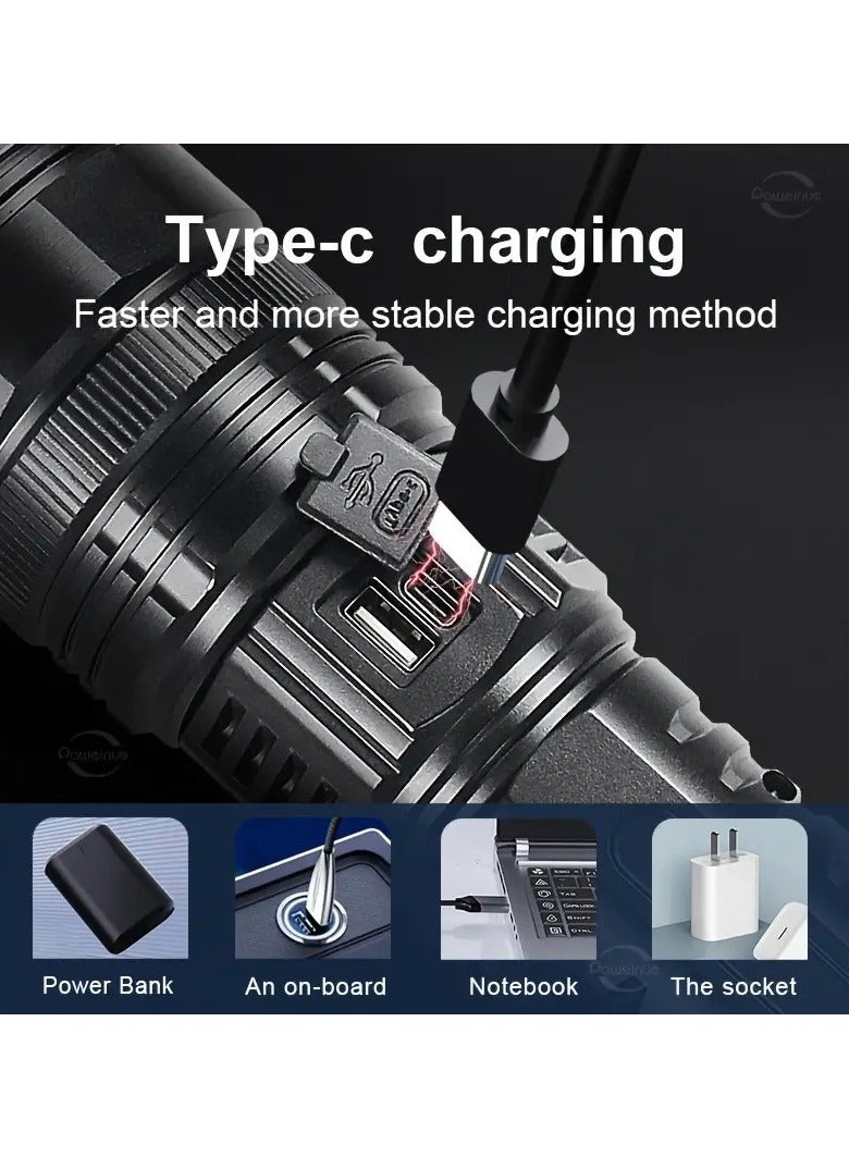 Bukela 1PCS Powerful Led Flashlights, Flashlight Lanterns,Tactical Flash Light, Built-in 15000Mah Battery Long Range Spotlights, Torch Emergency Light With COB Light - Image 4