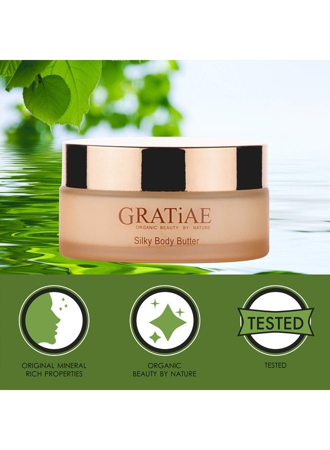 Gratiae organic beauty by nature silky body butter, anti aging skin care shea butter, moisturizer, hydrating stretch mark cream, firming, neck & Décolleté, Apple, Green Tea, and Ginger 5.95Fl.oz - Image 3