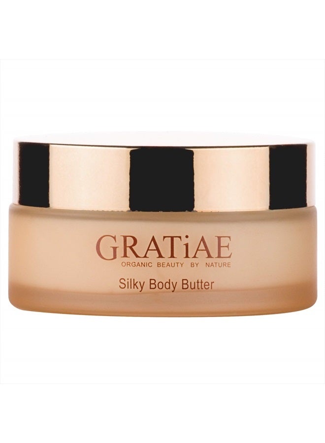 Gratiae organic beauty by nature silky body butter, anti aging skin care shea butter, moisturizer, hydrating stretch mark cream, firming, neck & Décolleté, Apple, Green Tea, and Ginger 5.95Fl.oz - Image 1