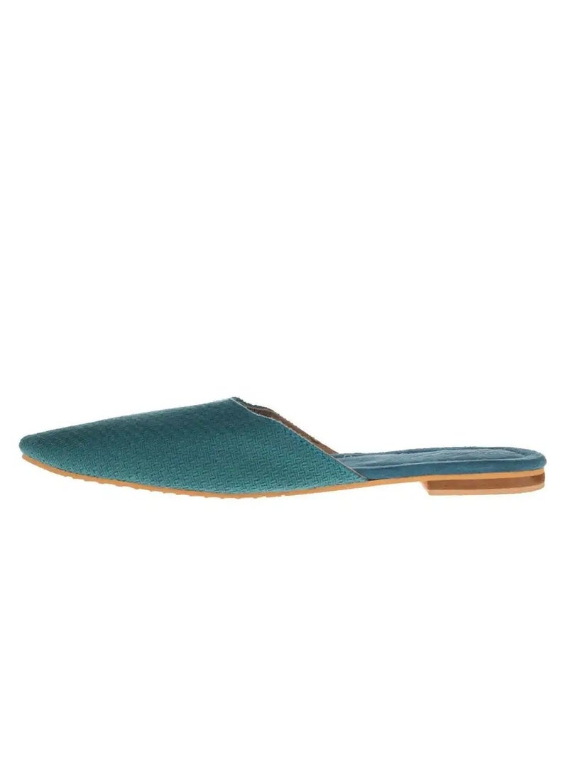 Mishkat Malmas Babouche Slippers for Women (Teal) - Image 1