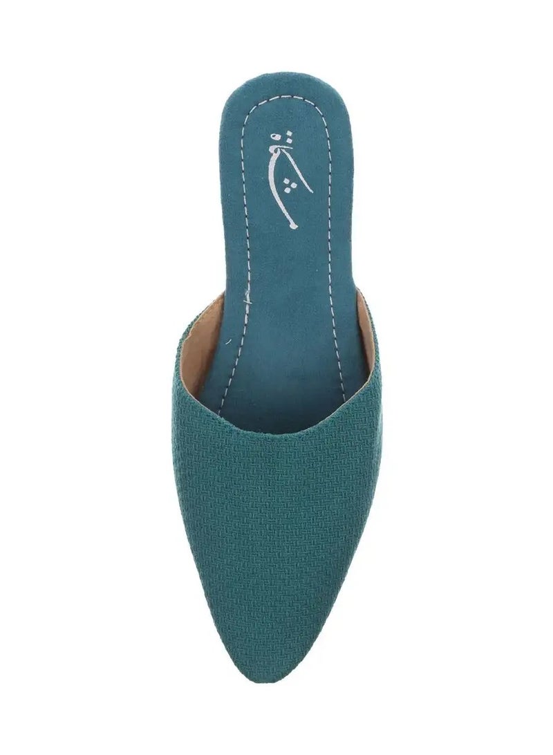 Mishkat Malmas Babouche Slippers for Women (Teal) - Image 3