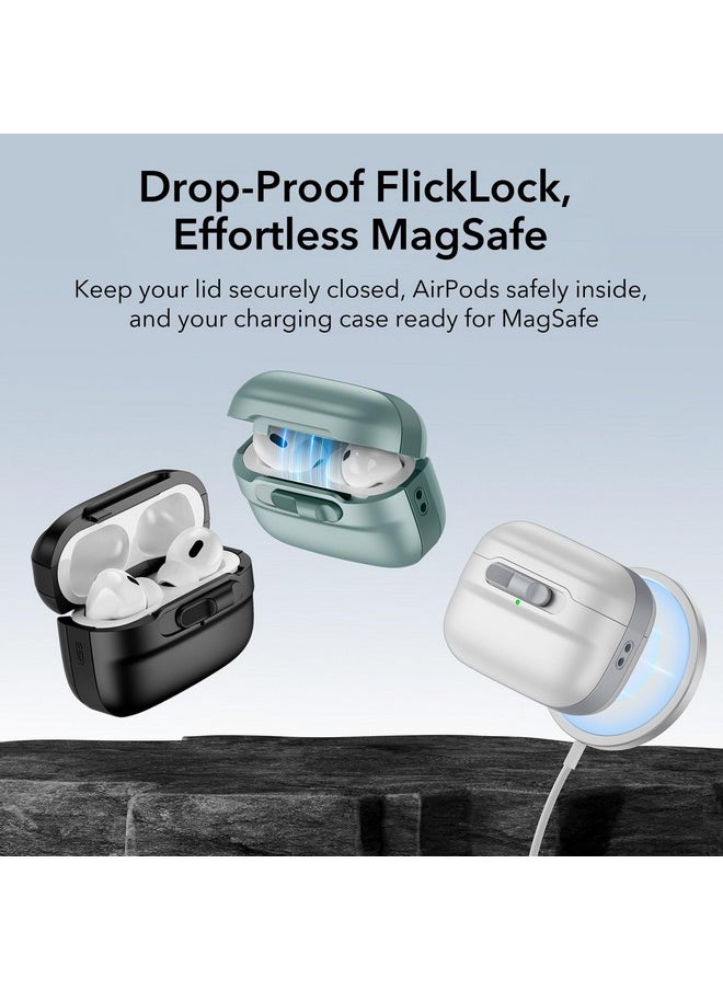 اي اس ار حافظة ESR لسماعات AirPods Pro 2، جاهزة لـ MagSafe، قفل مغناطيسي، غطاء حماية كامل من السقوط مع حبل، سلسلة Pulse، متوافقة مع حافظة AirPods Pro الجيل الثاني/الأول (2023/2022/2019)، أبيض  - Image 2