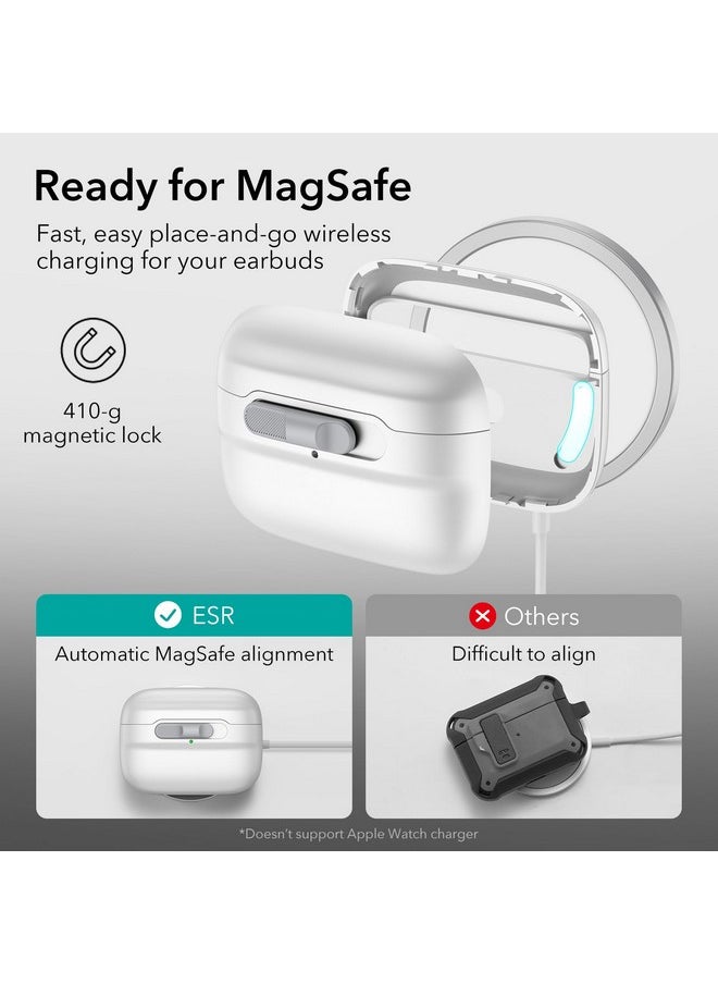 اي اس ار حافظة ESR لسماعات AirPods Pro 2، جاهزة لـ MagSafe، قفل مغناطيسي، غطاء حماية كامل من السقوط مع حبل، سلسلة Pulse، متوافقة مع حافظة AirPods Pro الجيل الثاني/الأول (2023/2022/2019)، أبيض  - Image 5