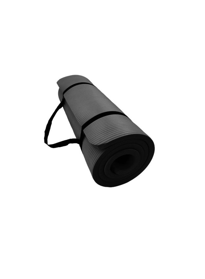 Pro Hanson Black Strap Nbr Yoga Mat Thickened 10mm15mm Widened Home Fitness Mat - Image 1