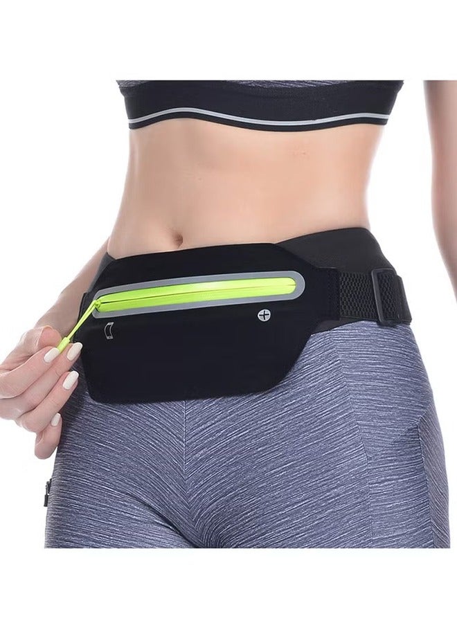 Slim Running Belt, Ultra Light Bounce Free Waist Pouch Fitness Workout Belt Sport Waist Pack Exercise Waist Bag for Apple iPhone Samsung in Running Gym Marathon Cycling - Image 1