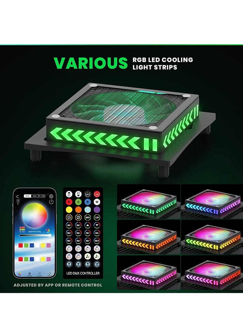 مروحة تبريد لحالة تناسب إكس بوكس سيريز إكس مع فلتر غبار وقاعدة تأثير أضواء RGB ضجيج منخفض ومفتاح لمسة مستقل لتقليل درجة حرارة المحرك الرئيسي - Image 3