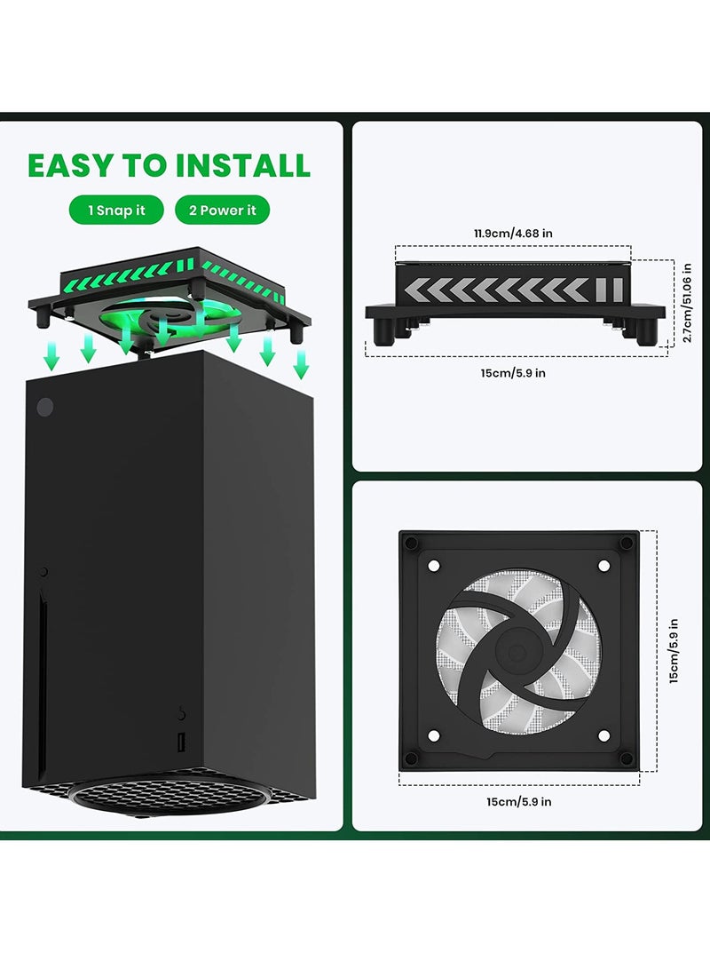 مروحة تبريد لحالة تناسب إكس بوكس سيريز إكس مع فلتر غبار وقاعدة تأثير أضواء RGB ضجيج منخفض ومفتاح لمسة مستقل لتقليل درجة حرارة المحرك الرئيسي - Image 2