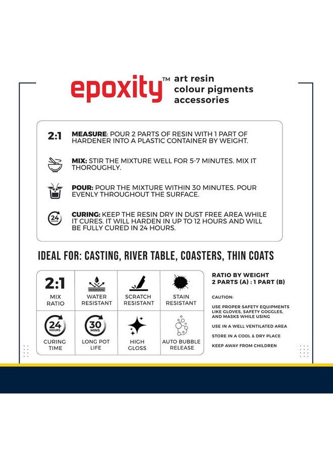 Epoxity Resin Tray DIY Kit Includes 450Gms 2:1 Epoxy Resin, 9x12" Agate Mould with 2 nos 4" Coaster molds, Glitter, Pigments Raisin Liquid - Image 5