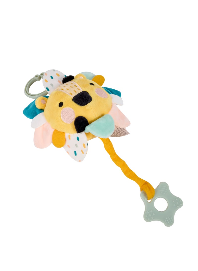 EUREKA KIDS Eurekakids Cucu Hanging Musical Plush Toy w/Teether | For Strollers, Cribs, Playpen | For auditory stimulation, hand-eye coordination and sensory development | BPA Free | Lion | Age 0M+ - Image 5