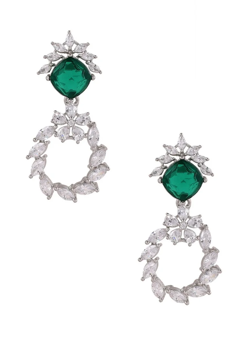 Priyaasi American Diamond Studded Drop Earrings