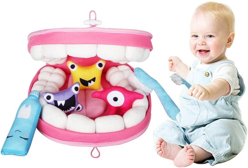 klarako Child Teeth Toys Set, Role Play Oral Germ Learn, Early Learning Plush Montessori Pretend Play Toys for Teaching Boys and Girls Children Kids Preschool - Image 4