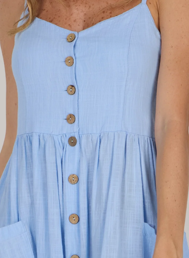 جاست نيتشر فستان بأزرار ربيعي