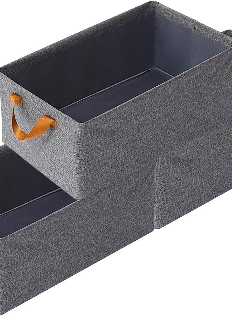 Large Fabric Storage Baskets for Shelves, Durable Foldable Storage Bins for Organizing Clothes, Sheets, Toys, Bookshelves, Fabric Basket, Linen Closet Organizers 3pcs 47x28cm  - Image 1
