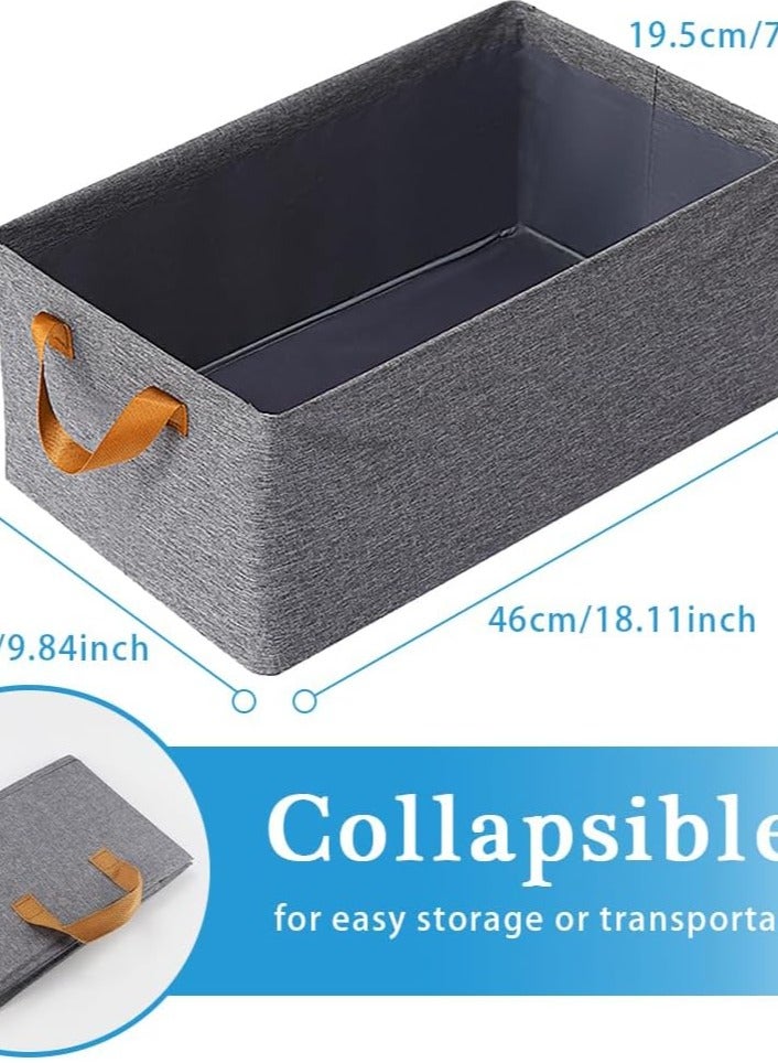 Large Fabric Storage Baskets for Shelves, Durable Foldable Storage Bins for Organizing Clothes, Sheets, Toys, Bookshelves, Fabric Basket, Linen Closet Organizers 3pcs 47x28cm  - Image 2