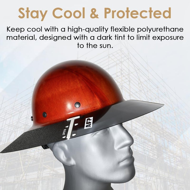 AFP Full-Brim Tinted Smoke Polyurethane Plastic Sun Shield Hard Hat Visor | Standard Brim Extender | Sun & Heat Protection Reusable Accessory | Compatible with AFP Brand Hard Hats ONLY - Image 4
