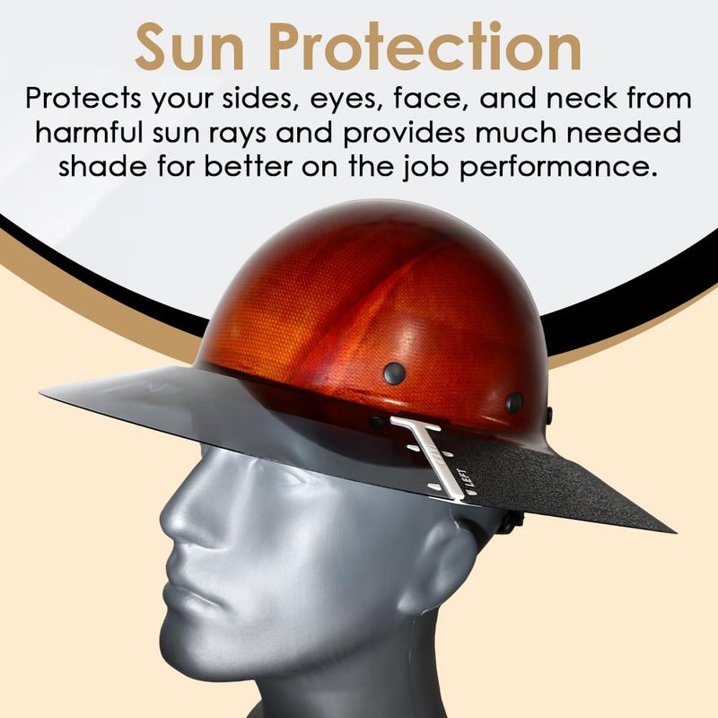 AFP Full-Brim Tinted Smoke Polyurethane Plastic Sun Shield Hard Hat Visor | Standard Brim Extender | Sun & Heat Protection Reusable Accessory | Compatible with AFP Brand Hard Hats ONLY - Image 2