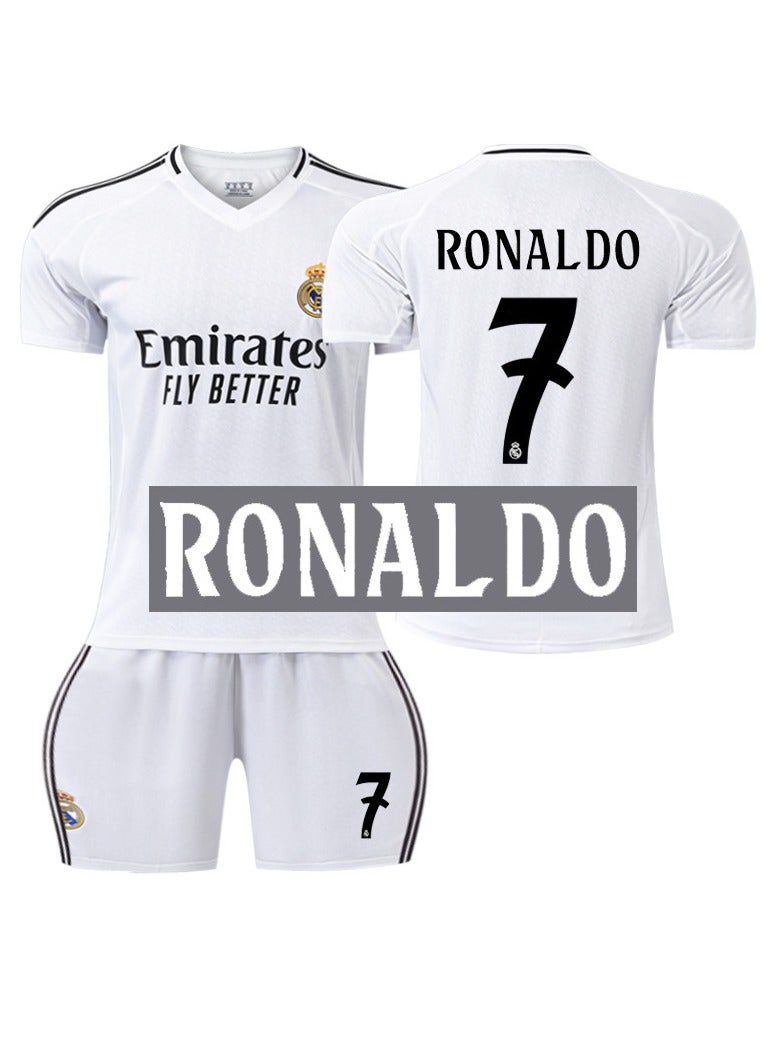 general 2024-25 Real Madrid Home Football Jersey RONALDO #7 Football Jersey/Shorts Gift Set Kids Size & Adult Size for Fans & Friends - Image 1