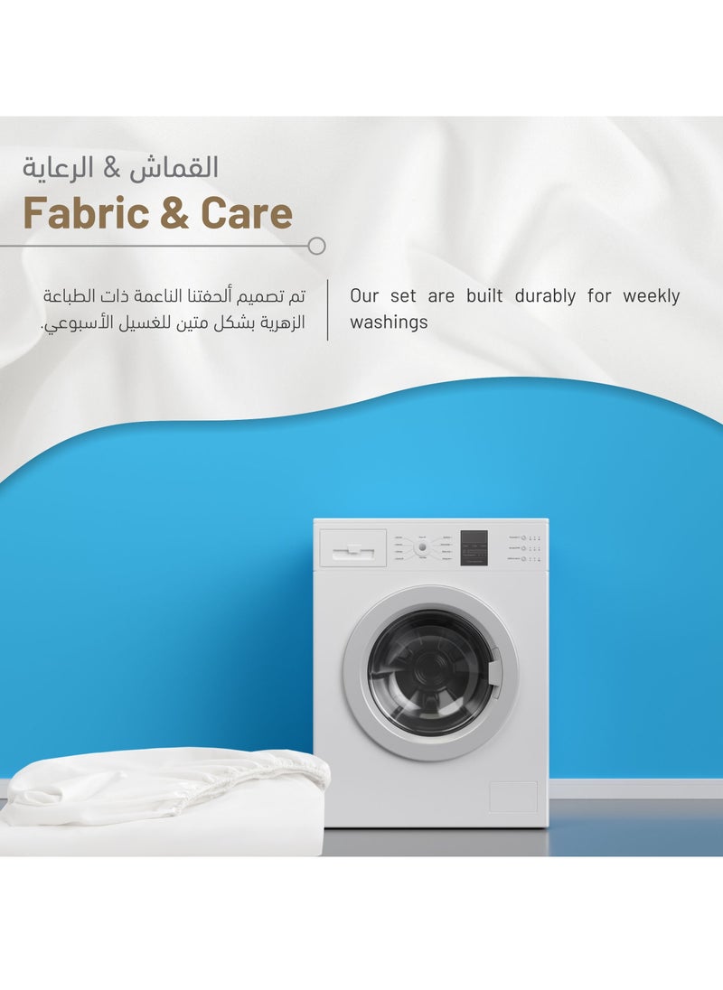 Bedding Fitted Sheet: 2-Pcs Single Size Solid Sheet With Pillowcases Set and Soft-Silky 30 Cm Extra Deep Brushed Microfiber Cooling Bed Sheet, Linen